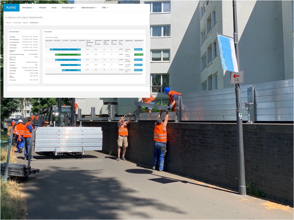 Construction of the mobile barrier
